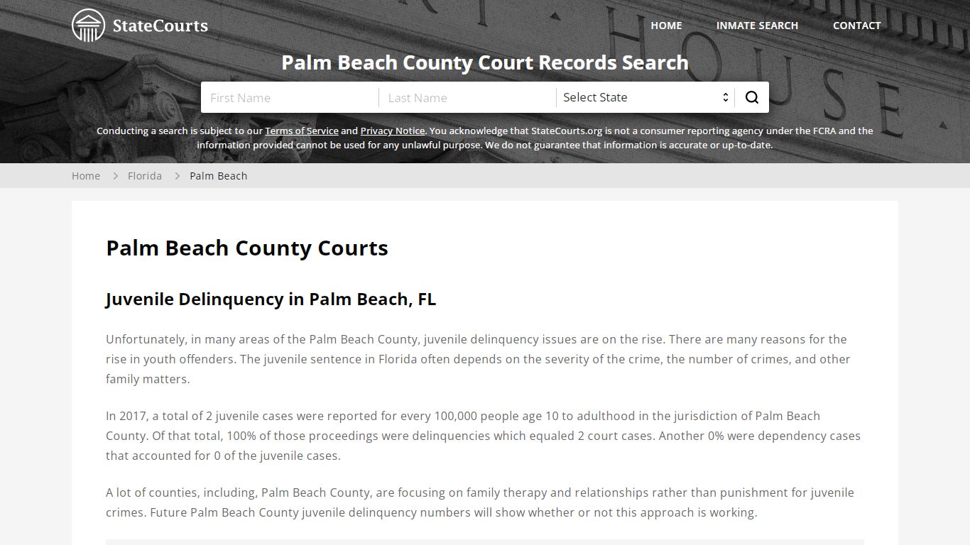 Palm Beach County, FL Courts - Records & Cases - StateCourts