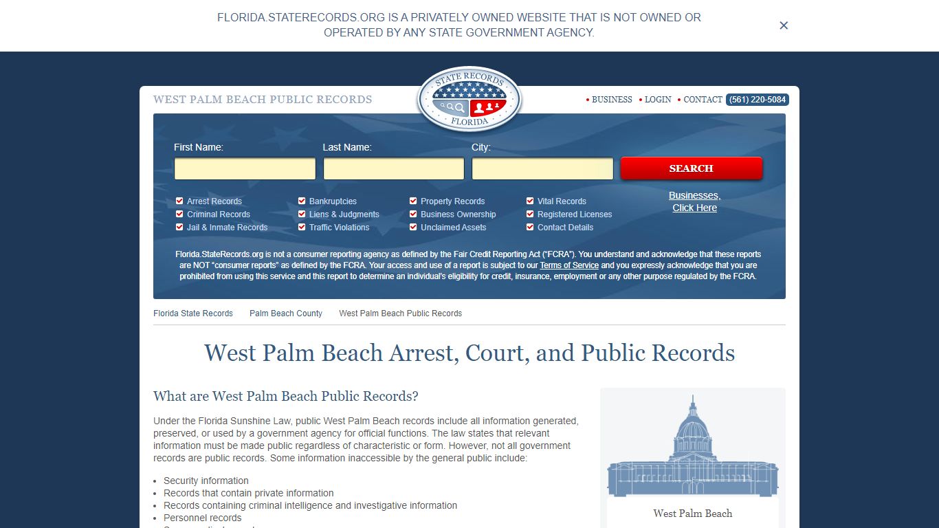 West Palm Beach Arrest, Court, and Public Records